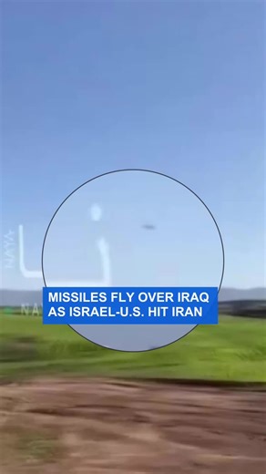 Footage appears to show missiles flying over #Iraq as Israel and the #US launch strikes on #Iran. Iraq’s Transportation Ministry says it has closed the country’s airspace after the strikes.
