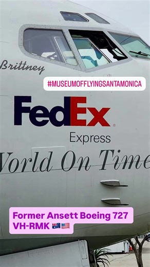 Santa Monica Museum of Flying. Former Ansett Boeing 727-277A VH- RMK lives on!