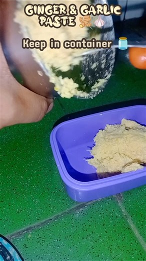 Best way to store GINGER & GARLIC PASTE 🧄🫚🫙 #best #easy #food