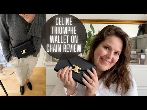 CELINE TRIOMPHE WALLET ON CHAIN REVIEW - WHAT FITS, MOD SHOTS, DETAILS & WITH AN ADDITIONAL STRAP