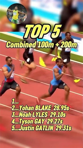Top 5 Fastest combined 100m + 200m times Sprinters Ever Ranked!