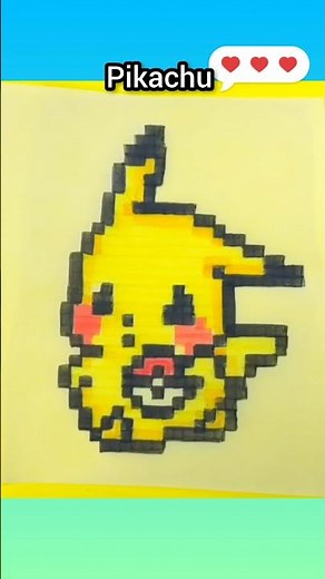 pikachu de pixeles #pokemon #facilyrapido #manualidades #pikachu #pixelart #pixel #pixeles