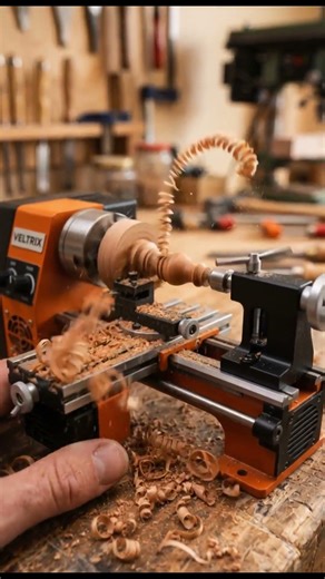 Mini Wood Lathe Turning Wood Perfectly 😍 Super Satisfying #shorts