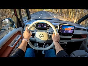 NEW Volkswagen ID. Buzz [204HP] |0-100| POV Test Drive #1520 Joe Black