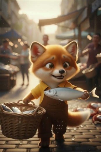 A Hungry Fox Stole Fish From the Market 😢 What Happened Next?