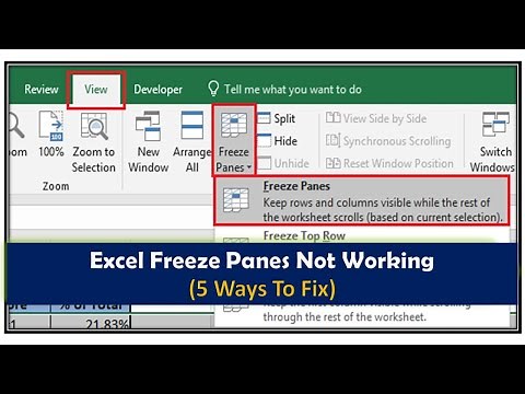 Fix Freeze Pane Not Working In Microsoft Excel