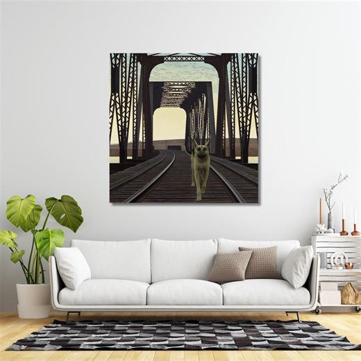 Dog and Bridge 1976 by Alex Colville Canvas Art, Magic Realism Wall Decor - Etsy