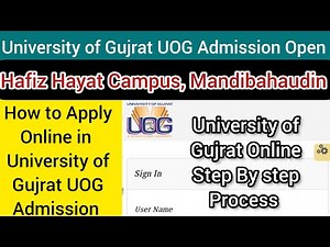 How to Apply in University of Gujrat (UOG) online foam filling for admission 2025 ::Apply online UOG