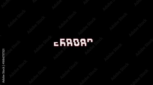 Error text digital with glitch effect and pixelize font. 4K animation system error security, bug, computer error