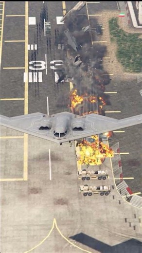 US B2 Bomber Jet Drop Millions of Cluster Shell on Enemy Airbase - GTA 5