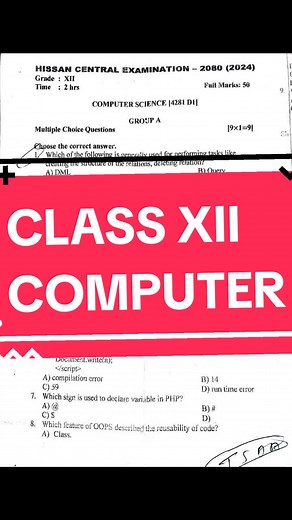 Class 12 Computer Science Pre-Board Exam Questions