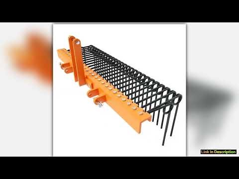 72 Inch Pine Straw Needle Rake 3 Point Landscape Rake Steel Spring Tow Behind Rake Tractor Rake Att