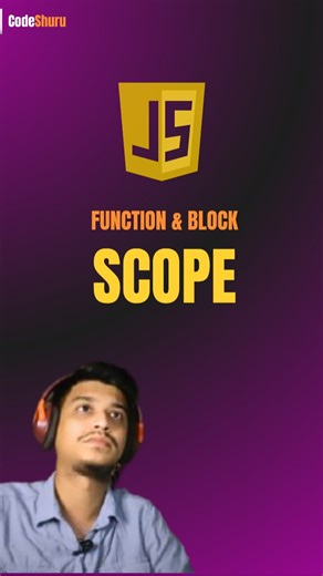 Code Shuru on Instagram: "Function & Block Scope . . #codeshuru #learntocode #webdevelopment #programming #javascript #reactjs #coding #react #reactjs #coding #es6 #es5 #scope #functions"