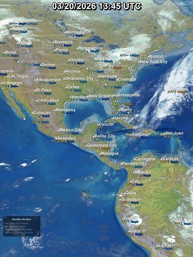 Americas East Coast 24 Hour Satellite & Lightning Weather | March 20, 2026