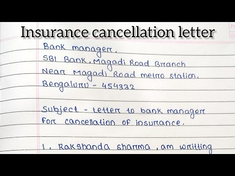 How to Write an Insurance Cancellation Letter ||Policy cancellation sample letter