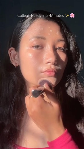 5 Min College Makeup ✨ Using Lakmé Luminous Skin Tint | No Skills Needed! #makeup #college #shorts