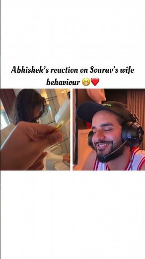 Abhishek reaction on Sourav’s wife 😱❤️ @triggeredinsaan #liveinsaan #shorts
