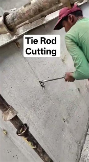 Retaining wall Tie Rod cutting work #retainingwallrepair #construction #waterproofing #shots