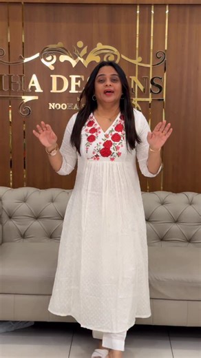 Iha designs | Wedding couture | Bridal studio on Instagram: "Cotton long aline tops collections for booking visits https://ihadesigns.in/products/cotton-long-aline-tops-iha-29349"