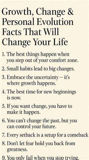 Growth, Change & Personal Evolution Facts That Will Change Your Life