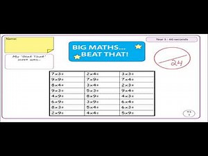Math for 7 and 8 year olds week 1 BIG MATHS beat that 30 seconds