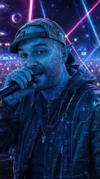 Cyberpunk alien beatbox in a neon alley. This guy is definitely not from Earth.