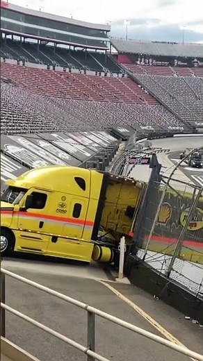 Team Penske shell racing nascar cup series hauler leaving Bristol motor speedway spring 2025