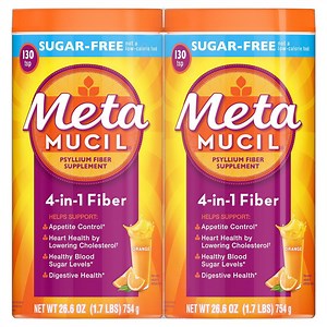 Metamucil Psyllium 4in1 Fiber Sugar-Free Powder, Orange, 26.6 oz., 2 pk. - Samsclub.com