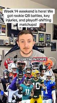 Week 14 weekend is here! We got rookie QB battles, key injuries, and playoff-shifting matchups!