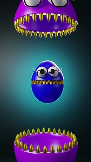 Smart Egg Monster Eats His Clone 😱🥚 | Funny Horror 3D Animation Loop