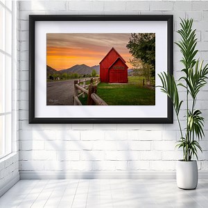 Sun Valley Red Barn Sunset Art Print, Idaho Farmhouse Decor - Etsy