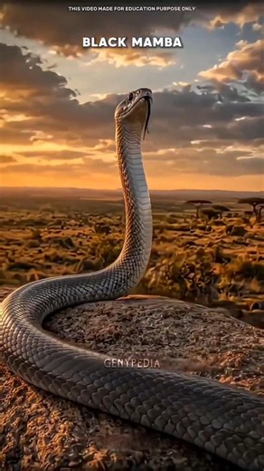 Black Mamba: Africa's Deadliest Snake in 4K 🐍 | Fastest Venomous Predator on Earth #shorts