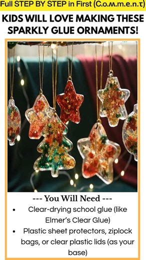 14K views · 73 reactions | Make Your Own Sparkling Christmas Clear Glue Suncatchers at Home Looking for a holiday craft that shines bright and keeps kids happily creating? These DIY Christmas Clear Glue Suncatchers are colorful, glittery, and easy to make with simple materials. With just glue, glitter, and imagination, you can create glowing decorations that look like mini stained-glass ornaments! | Kira Recipes | Facebook