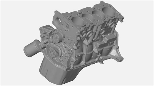 Scanning of a car engine completed in 7 minutes and 29 seconds. The bright metal surface was scanned directly without additional treatment. Data processing took an additional 15 minutes, resulting in an accurate 3D model. Discover the capabilities of the Creality RaptorX. #3DScanning #CarEngine #CrealityRaptorX #Precision | Creality 3D Scanner