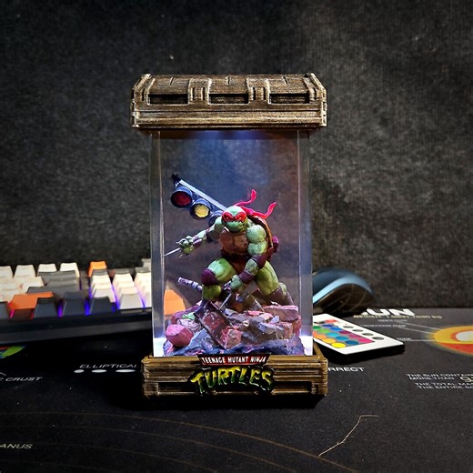 Ninja Turtle Style Resin Lamp – LED Action Figure Night Light, Handmade Tower Desk Lamp, Gamer & Comic Room Decor - Etsy