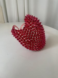 Punk Rock Pink Tinted Face Mask With Red Spike Embellishments - Etsy