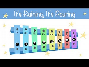 It's Raining, It's Pouring - Xylophone tutorial and songs for beginners - Normal speed