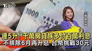35K views · 273 reactions | 【再升息半碼! 30年千萬房貸族恐多付百萬利息】 房貸地板利率達2.06%，正式進入2%年代。 #房貸 #升息 #聯準會 #FED #央行 #TVBS國際 --- 歡迎下載TVBS國際+ APP https://bit.ly/3CYS7TI | TVBS 國際+ | Facebook