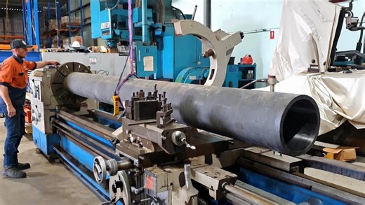 We used the big lathe for this machining job