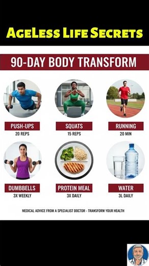 3-Month Body Transformation Plan | Science-Backed Workout & Diet Infographic #healthtips #food