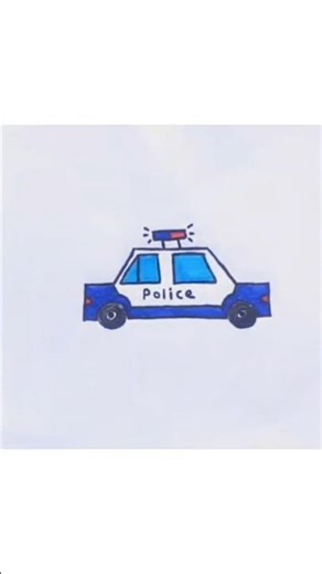 How to Draw a Police Car 🚔 Easy Step by Step Drawing #shorts
