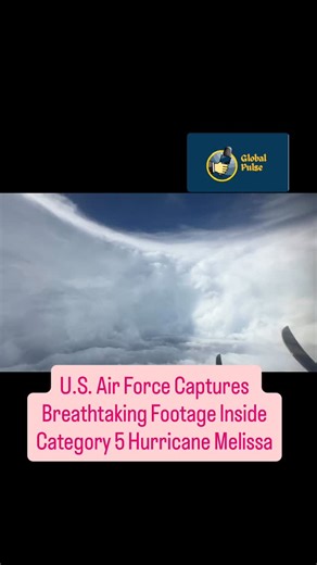 Global Pulse on Instagram: "In a jaw-dropping mission, a U.S. Air Force WC-130J Weatherbird from the 53rd Recon Squadron flew straight into the eye of Hurricane Melissa — now a monstrous Category 5 storm — capturing rare, chilling visuals of nature’s raw, spiraling fury over the Atlantic."