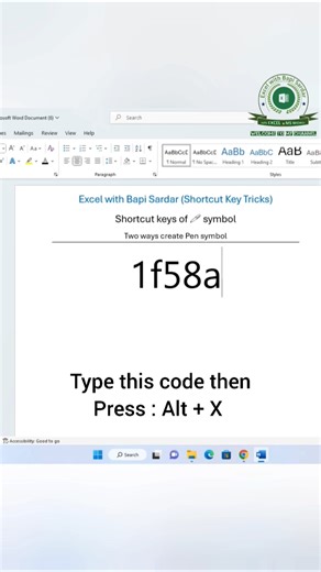 🖊️ How to Create a Pen Emoji in Microsoft Word #PenEmoji #WordTips #MicrosoftWord#ContentCreator