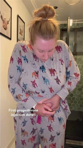 First progesterone injection done!! #progesterone #frozen embryo transfer #ivfjourney