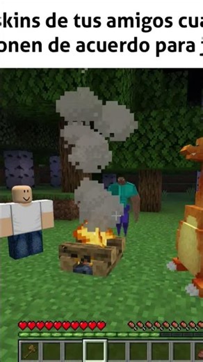skins de tus amigos cuando se ponen deacuerdo para jugar a Minecraft #memes