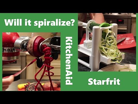 Spiralizing vegetables: How to use a KitchenAid mixer spiralizer attachment and Starfrit spiralizer
