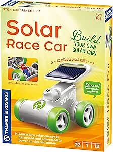 Thames & Kosmos Solar Race Car STEM Experiment Kit | Build a Solar-Powered Race Car | No Batteries Required | Learn About Photovoltaic Technology & Sustainability | Solar Panel Included | for Ages 8+