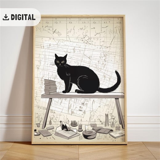 High School Math Classroom Decor, Science Print Black Cat Lovers, Middle School Class Poster - Etsy Australia