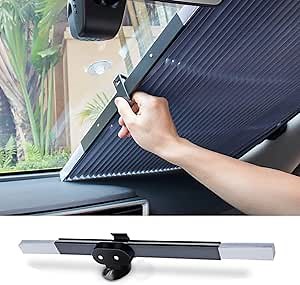 Car Retractable Curtain with UV Protection - 2023 New Cool Windshield Sunshade, Retractable Sunshade for Car, Car Window Shades Front ＆ Rear Window Sun Shades for All Car (65cm/25.59in)