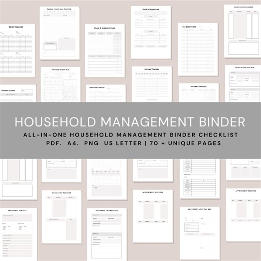 Household Binder Printable | Homemaker Planner, Home Management Binder, Emergency Binder, All-in-one Home Life Organizer - Etsy